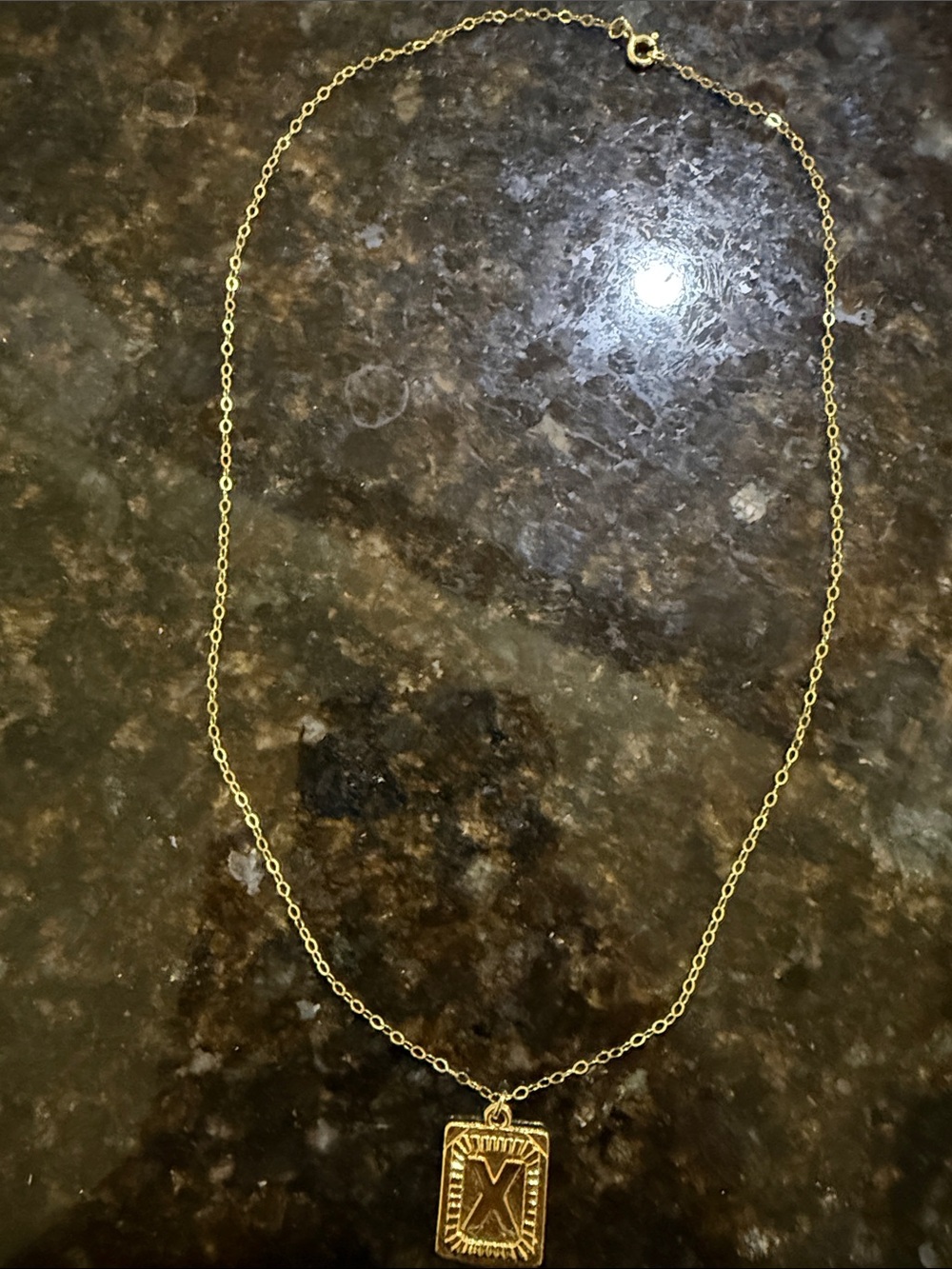 Anthropologie Gold Plated Vintage-Style Monogram Initial "X" Pendant Necklace!🔥🔥 - Picture 8 of 16